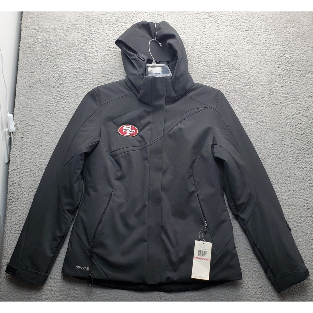 San Francisco 49ers Spyder Quandary Jacket Football Womens 10 Black Full Zip